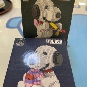 Snoopy Disney Cartoon Mini Block Toy Model, Gift Box, Eros Cupid Miniature Particle Collecting Toy, Micro Brick Brain Game, Christmas Gifts, Pink